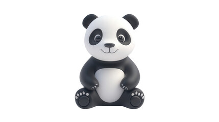 Naklejka premium Adorable panda bear sitting Transparent background, PNG