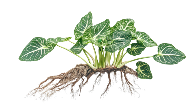 Amazon Araceae plant root cutaway Transparent background, PNG
