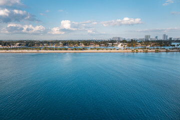 View of the city from a cruise ship in Florida
