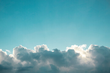 blue sky with fluffy clouds