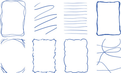 手描きのおしゃれな装飾フレーム、季節や結婚、誕生日のお祝いなどのデザイン素材