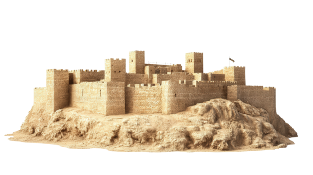 Ancient fortress from Masada Transparent background, PNG