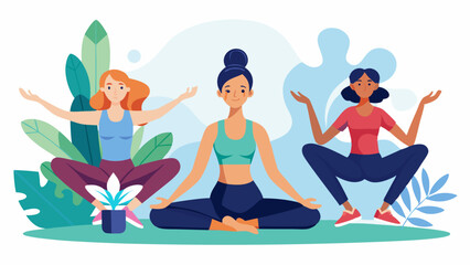 Yoga Poses for Women &ndash; Vector Illustration Set


