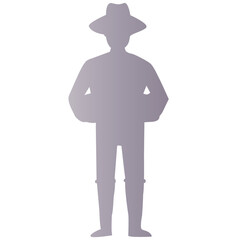 silhouette of a man with hat