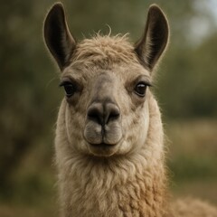 Obraz premium Curious llama in natural habitat.