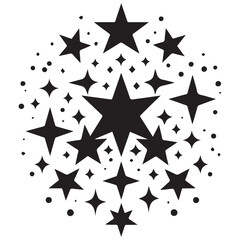 Obraz premium Shimmering Star Cluster Silhouette,Sparkles icon. Geometrick shapes. Sparkle shape icon.