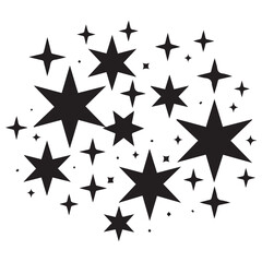 Obraz premium Shimmering Star Cluster Silhouette,Sparkles icon. Geometrick shapes. Sparkle shape icon.