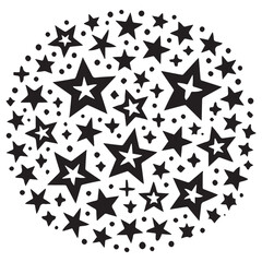 Shimmering Star Cluster Silhouette,Sparkles icon. Geometrick shapes. Sparkle shape icon.