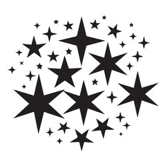 Obraz premium Shimmering Star Cluster Silhouette,Sparkles icon. Geometrick shapes. Sparkle shape icon.