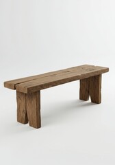 Rustic Wooden Bench - Simple, rustic wooden bench perfect for indoor or outdoor . Adds a touch of natural charm to any space