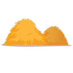 Vector illustration of an orange and yellow grass.  Dried hay.  Haystack.