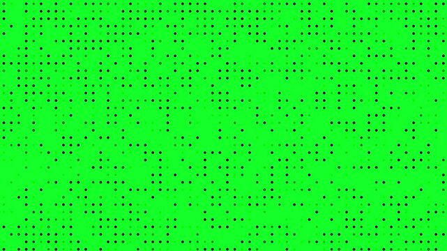 Hi tech motion graphic background, flickering dots on green screen