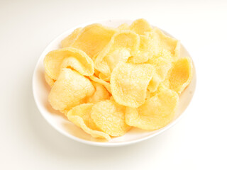 Crackers on white background