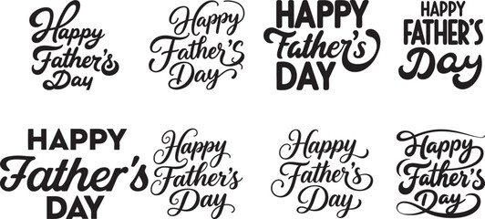 Happy Father's Day typography design silhouette vector illustration.