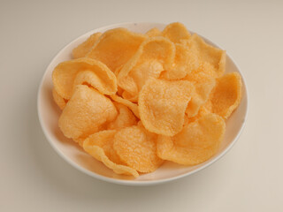 Crackers on white background