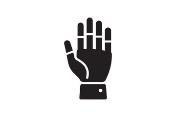 Bionic Hand Icon icon silhouette vector with white background