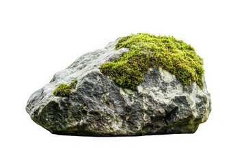 Mossy boulder rock stone nature outdoor geology terrain mountain element isolated object png image stock photography isolated on transparent background