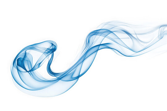 Elegant blue smoke swirl design element png for graphic design and creative projects, artistic smoke effect, isolated on transparent background
