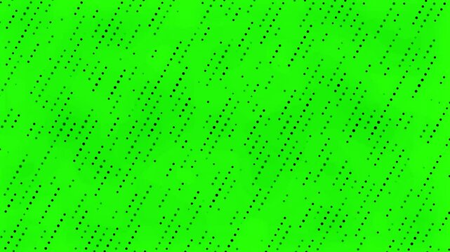 Hi tech motion graphic background, flickering dots on green screen