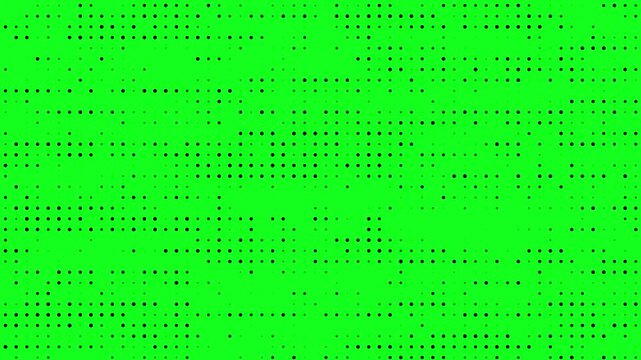 Hi tech motion graphic background, flickering dots on green screen