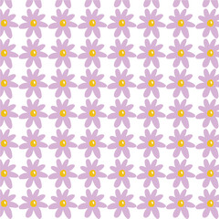 purple flower vector seamless doodle pattern. Abstract illustration with flowers in doodles style. Design for wallpaper, fabric makers.