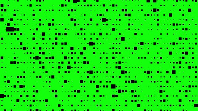 Hi tech motion graphic background, flickering dots on green screen