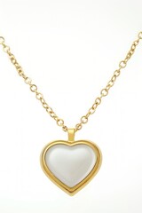 Fototapeta premium Elegant gold heart pendant necklace