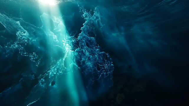 Blue waves of water of the river and the sea meet each other during high tide and low tide.