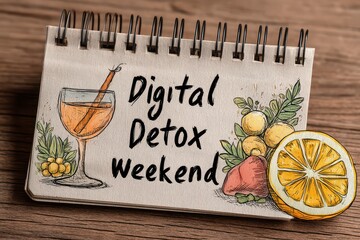 Digital Detox Weekend with Refreshing Drink and Fresh Fruits