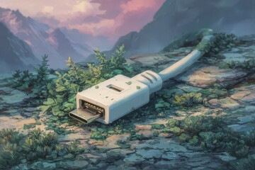 Serenity of Nature Merging with Technology in Scenic Landscape