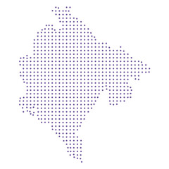 Montenegro map dotted pattern design purple circle