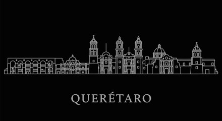 Fototapeta premium Queretaro Skyline Outline. (1)