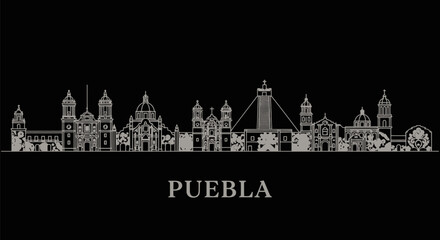 Obraz premium Puebla Skyline Silhouette.