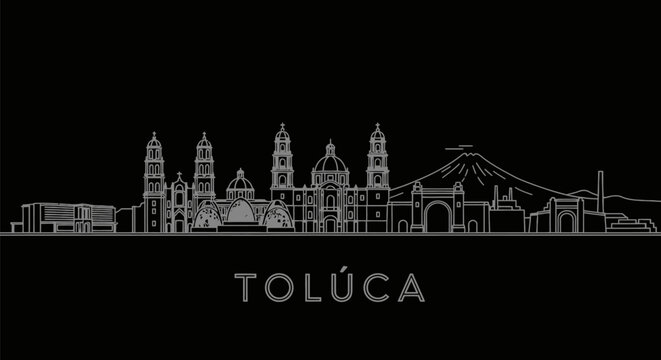 Toluca Mexico Skyline Vector Silhouette.