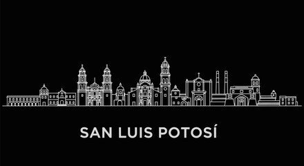 Obraz premium San Luis Potosi skyline with Mexico, and cityscape.