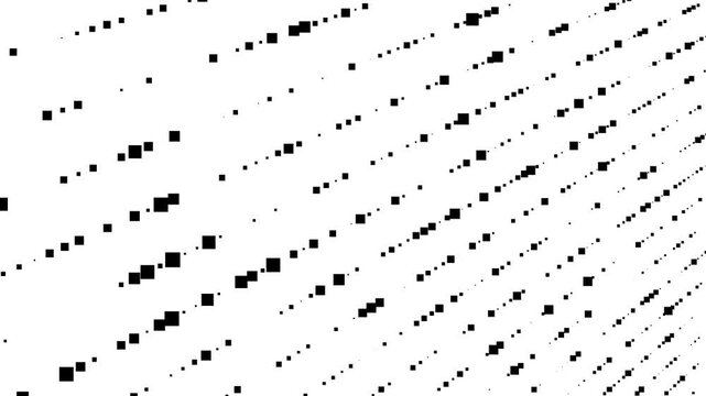 Hi tech motion graphic background, flickering dots on white background