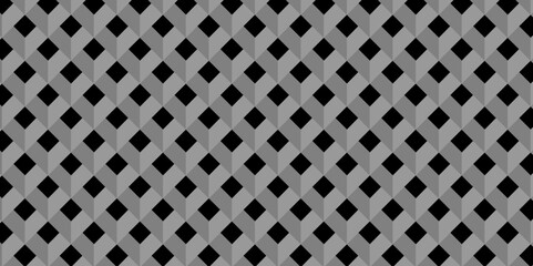 Abstract square black grid tiles cubic square shape backdrop texture. cube geometric wall and floor vector diamond hexagon triangle wallpaper background.	
