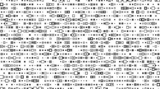 Hi tech motion graphic background, flickering dots on white background