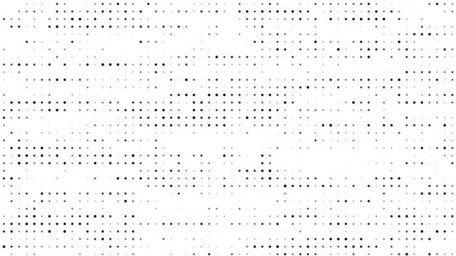 Hi tech motion graphic background, flickering dots on white background