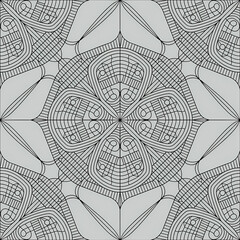 Intricate Zentangle seamless pattern. Meditative abstract background with geometric shapes and repeating line art for mindfulness, relaxation, and coloring book design.