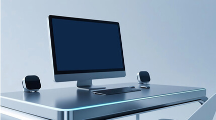 computer monitor on the table for business