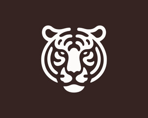 Clean vector tiger head logo for identity