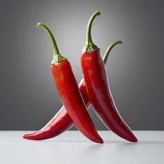 Fresh Red Chili Peppers Stacked Stylishly Against a Soft Background