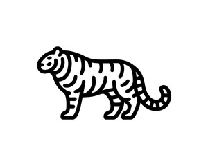 Full Body Tiger Logo In Minimal Style