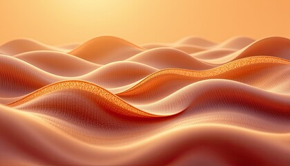 Obraz premium abstract warm toned background with flowing golden waves and soft orange gradients, 4k resolution.