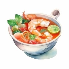 Delicious Shrimp Soup with Fresh Ingredients and Vibrant Colors