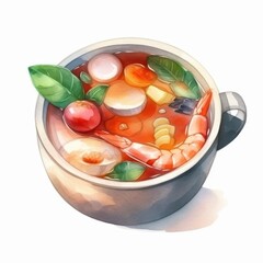 Delicious Shrimp Soup with Fresh Ingredients and Vibrant Colors