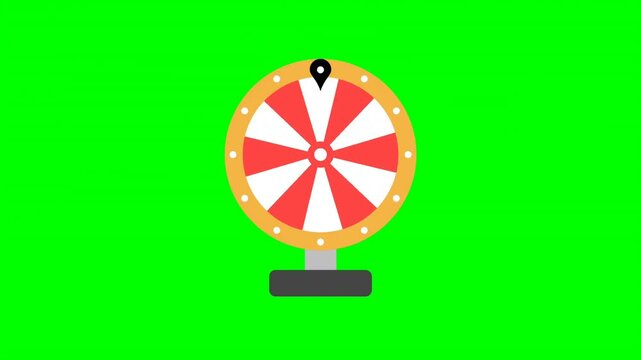 Animation Wheel of fortune icon animation. 4K Cartoon  seamless loop 4k 60 fps