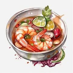 Delicious Shrimp Soup with Fresh Ingredients and Vibrant Colors