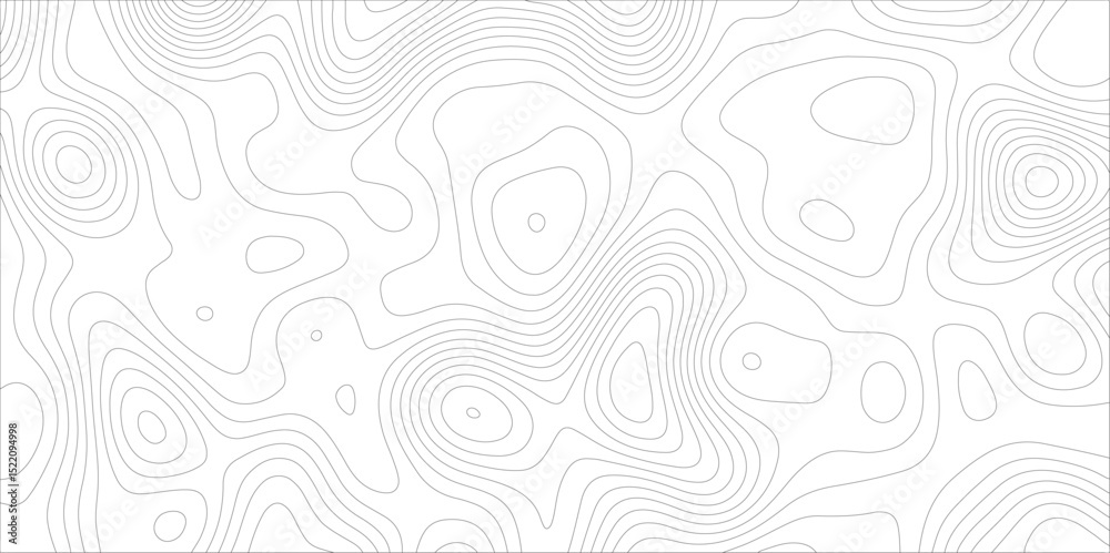 Poster Abstract wavy curved lines background. abstract pattern background vector topographic map. The black on white contours vector topography stylized height of the lines map Seamless pattern banner design